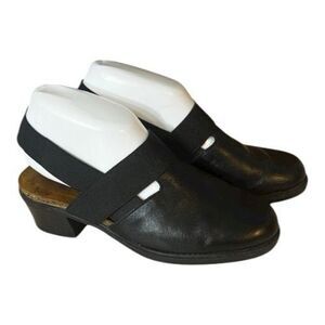 Naot Women Brown Leather Mule Size 7.5 (38 EU Slingback Block Heel Wedge Slip On